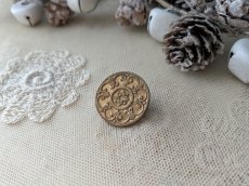 画像2: フランスアンティーク  ゴールドメタルボタン 26mm (2)