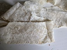 画像9: フランスアンティーク　花柄 円形レース 73cm（146cm） (9)
