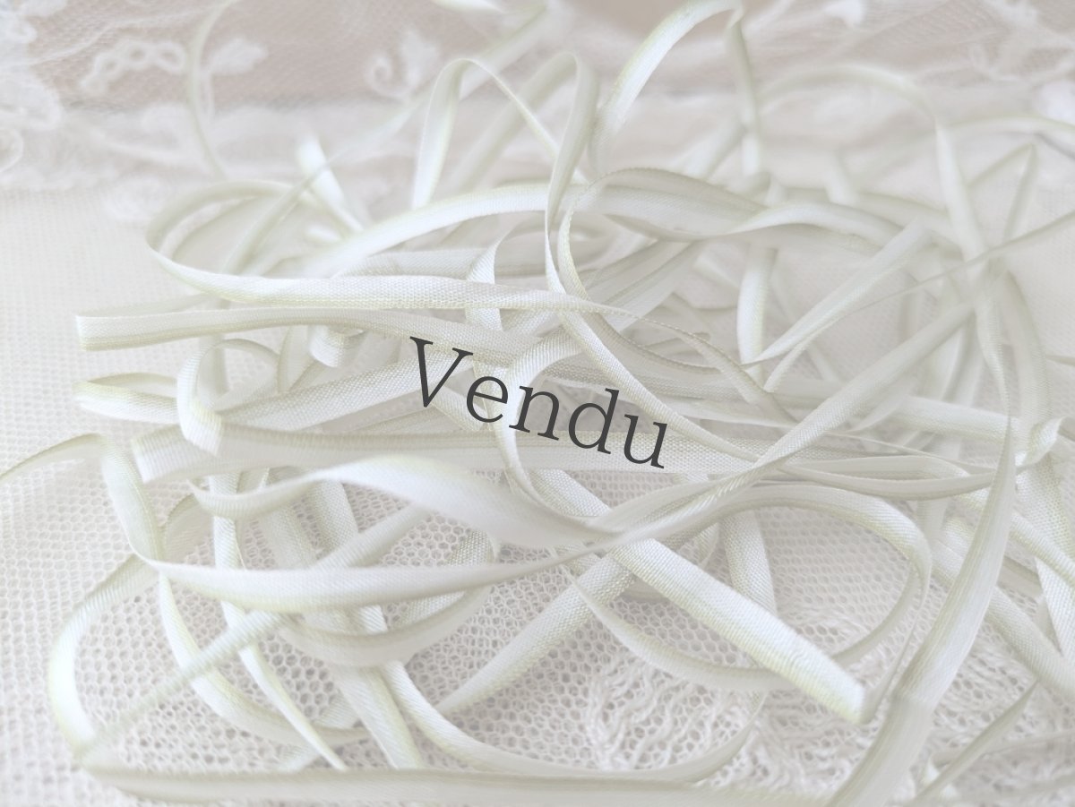 画像3: フランス 1900年前後  台紙巻きリボン刺繍用シルクリボン グリーングラデ 656cm (3)