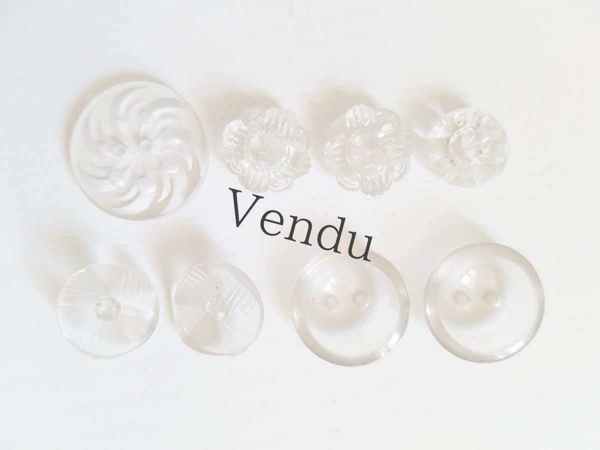 画像6: ヴィンテージ　ルーサイトボタン アソート　８個セット (6)