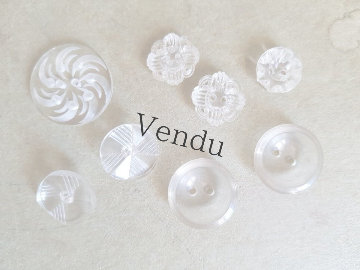 画像2: ヴィンテージ　ルーサイトボタン アソート　８個セット (2)