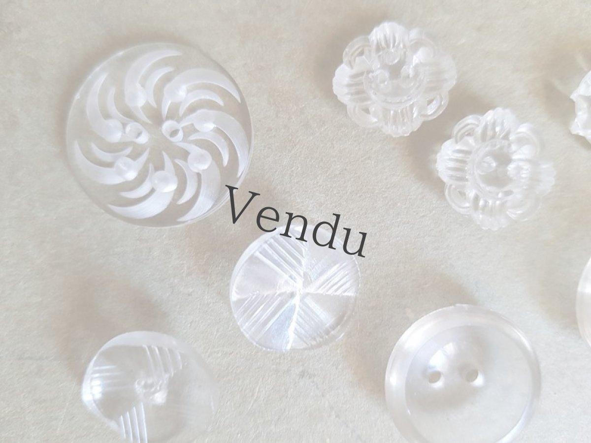 画像3: ヴィンテージ　ルーサイトボタン アソート　８個セット (3)