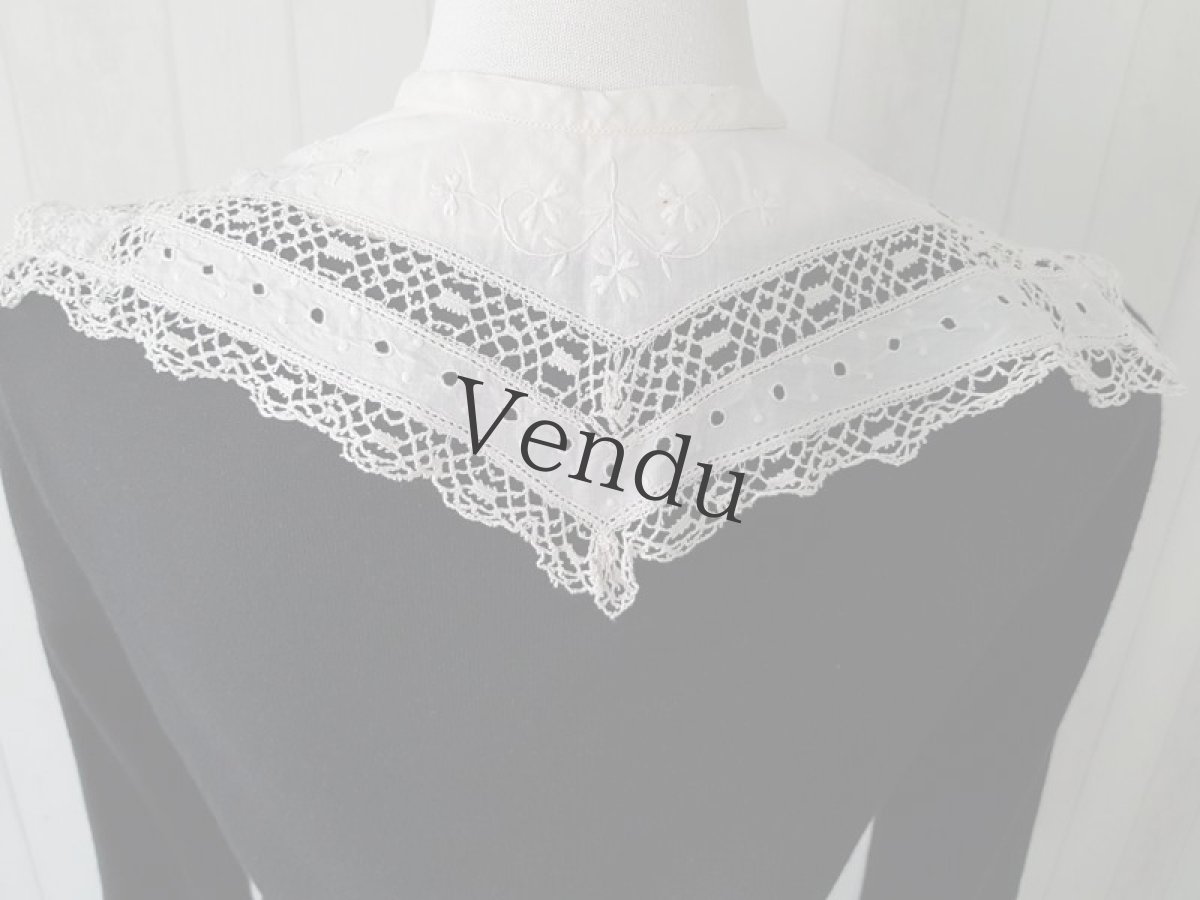 画像2: ヴィンテージ　ボビンレースのつけ襟 (2)