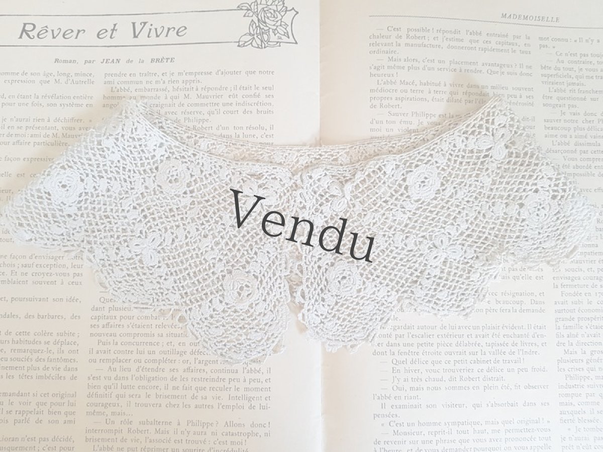 画像6: アンティーク　アイリッシュクロッシェレースのつけ襟 (6)