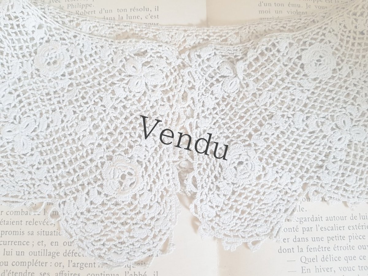 画像7: アンティーク　アイリッシュクロッシェレースのつけ襟 (7)