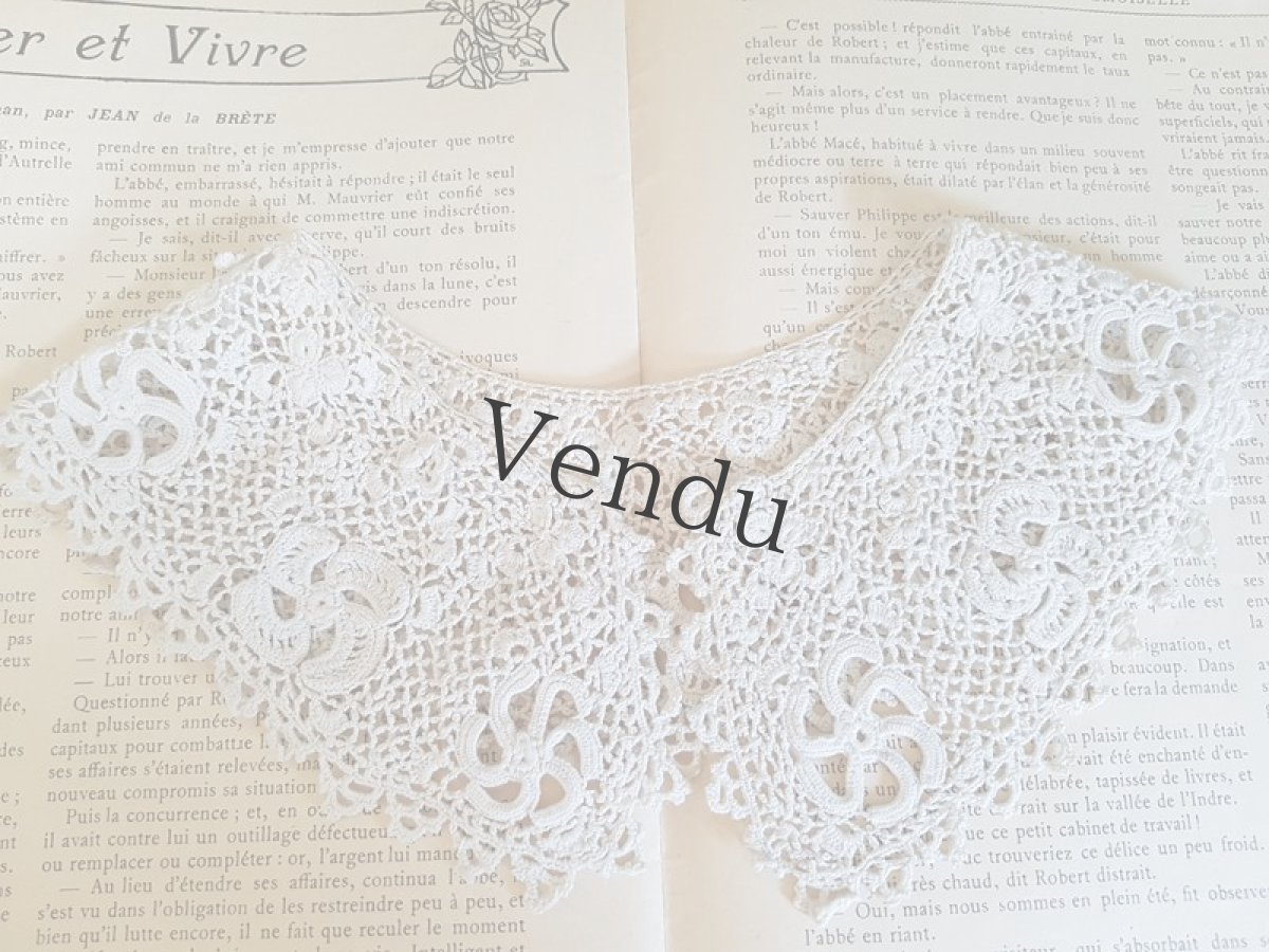 画像4: アンティーク　アイリッシュクロッシェレースのつけ襟 (4)