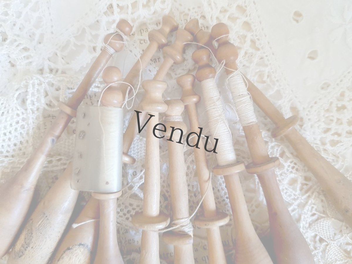 画像2: フランスヴィンテージ　木製ボビン10個セット (2)
