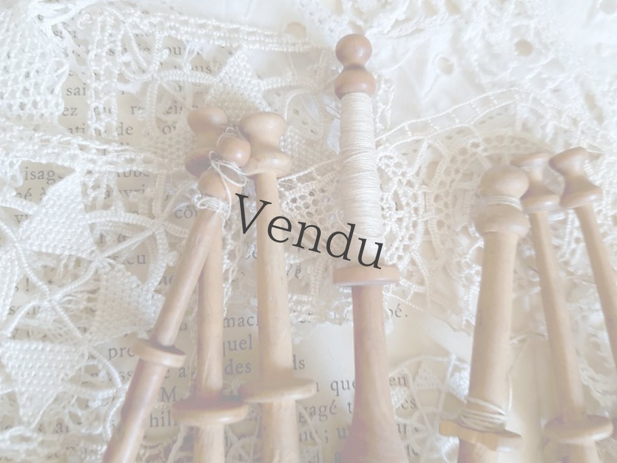 画像3: フランスヴィンテージ　木製ボビン10個セット (3)