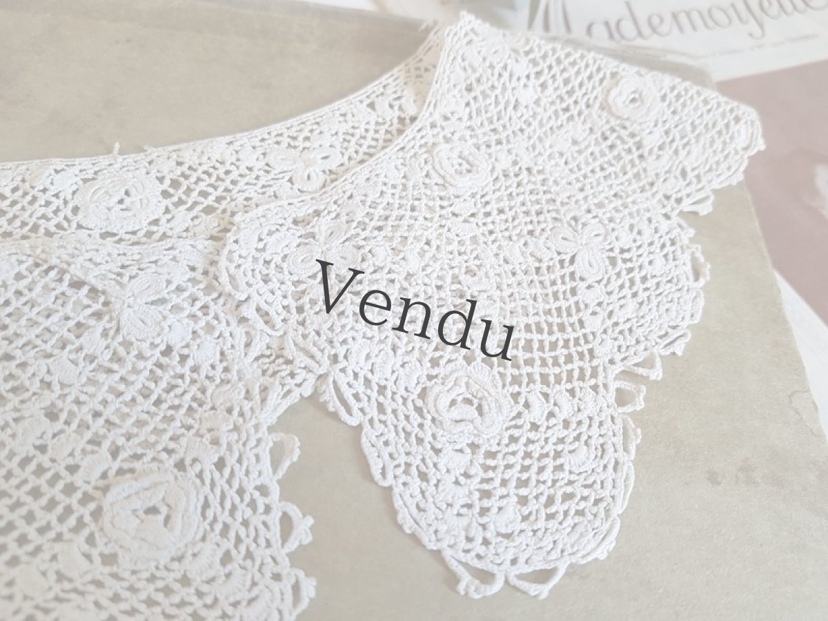 画像5: アンティーク　アイリッシュクロッシェレースのつけ襟 (5)