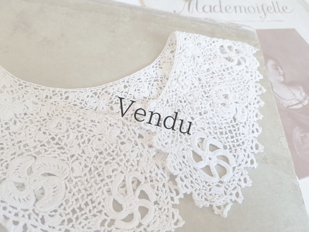 画像5: アンティーク　アイリッシュクロッシェレースのつけ襟 (5)