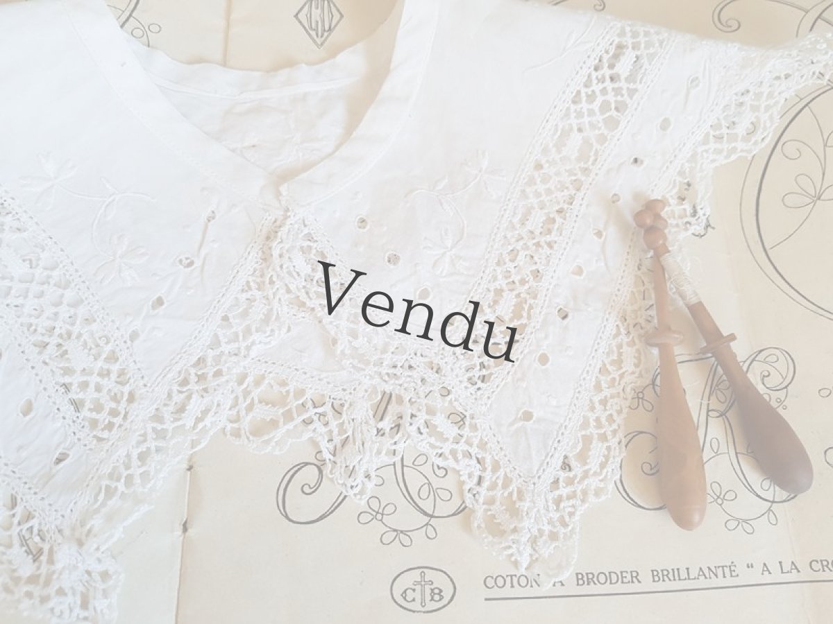 画像4: ヴィンテージ　ボビンレースのつけ襟 (4)