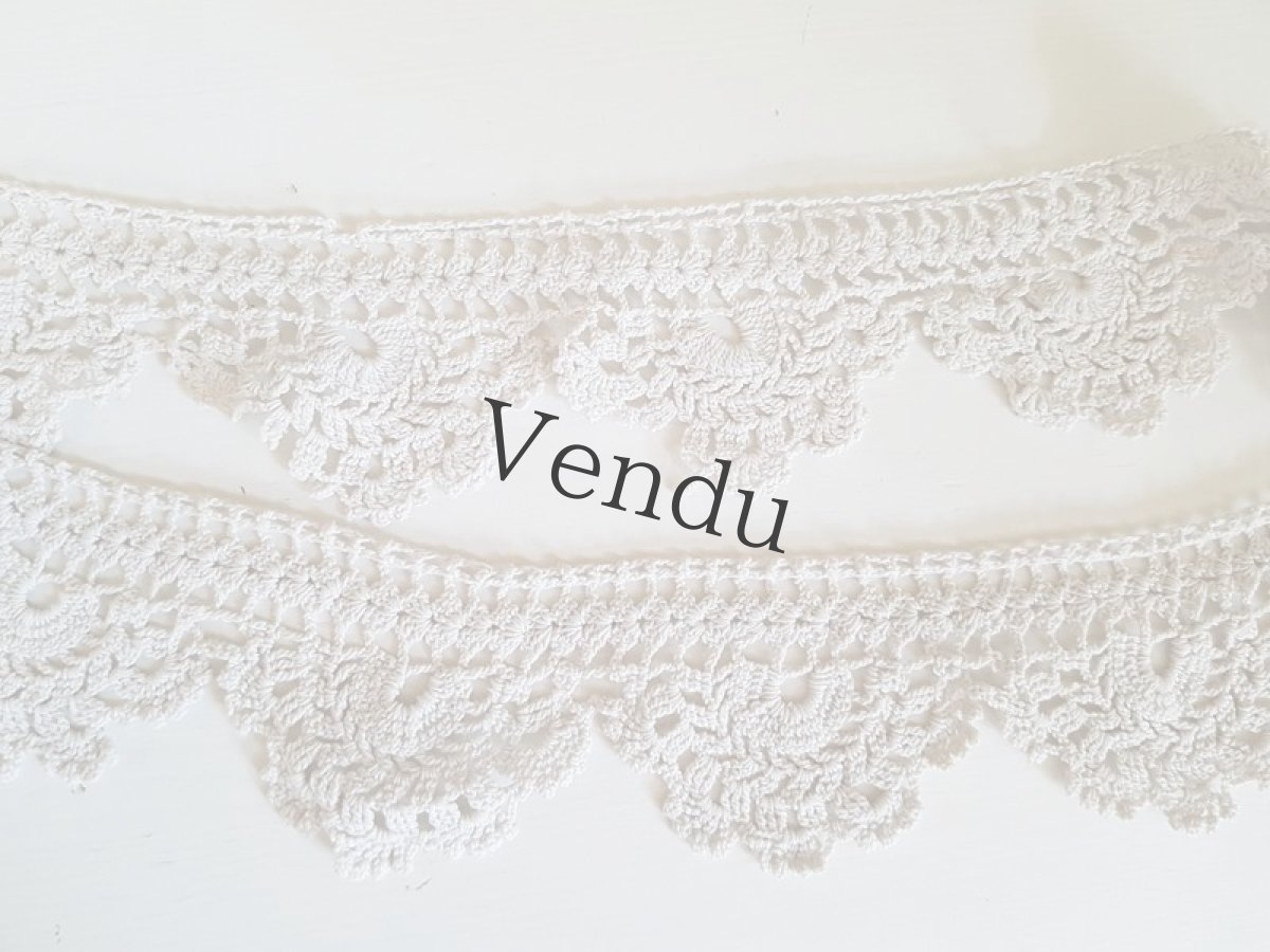 画像4: フランスアンティーク　大きく繋がったクロッシェレース (4)