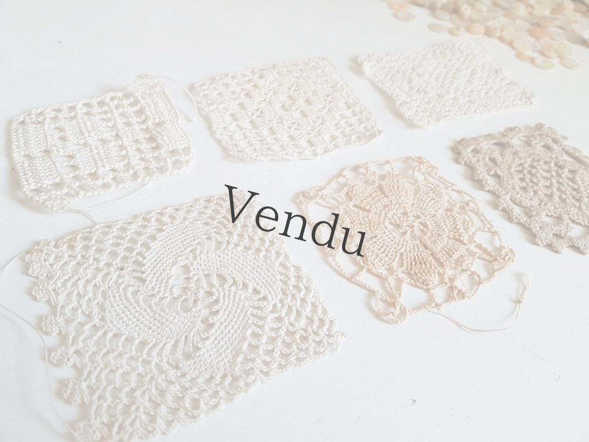画像2: ヴィンテージ　クロッシェレースのモチーフセット (2)