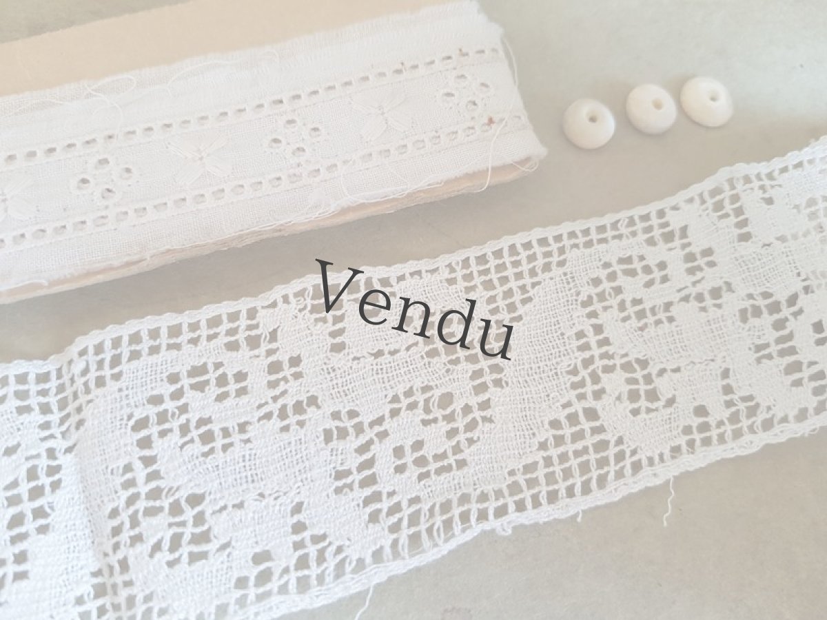 画像5: アンティーク　レースのプチセットB　アンティーク貝ボタンつき (5)