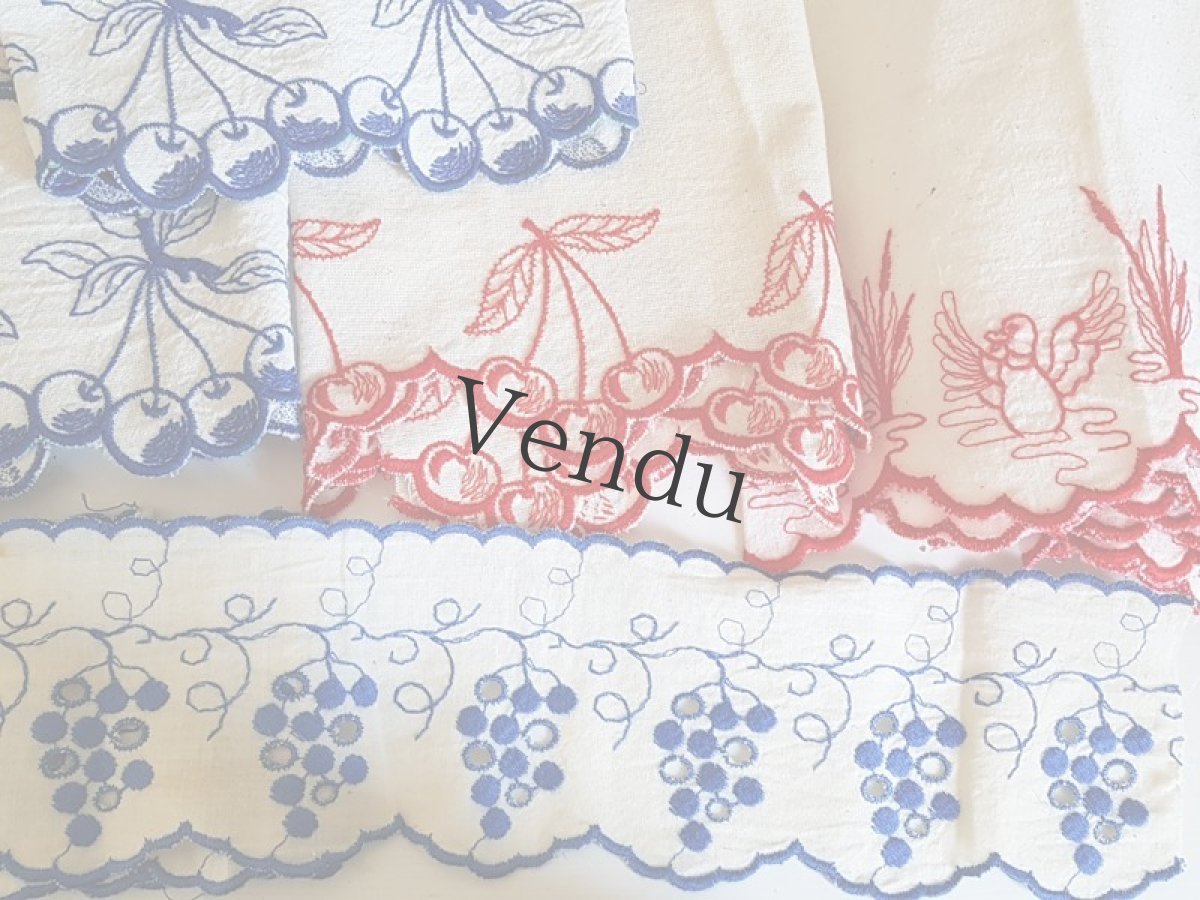 画像6: ヴィンテージ　葡萄の刺繍リボントリム (6)