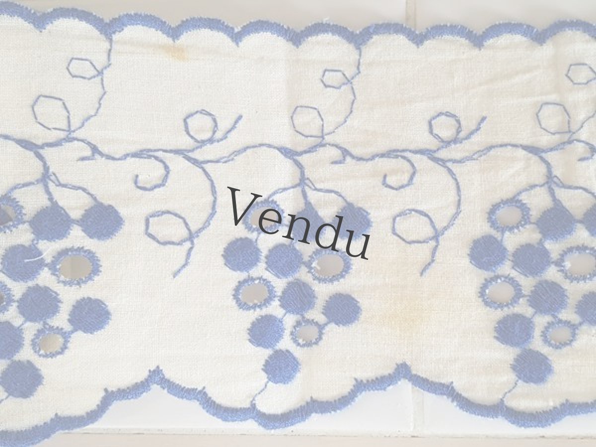 画像5: ヴィンテージ　葡萄の刺繍リボントリム (5)