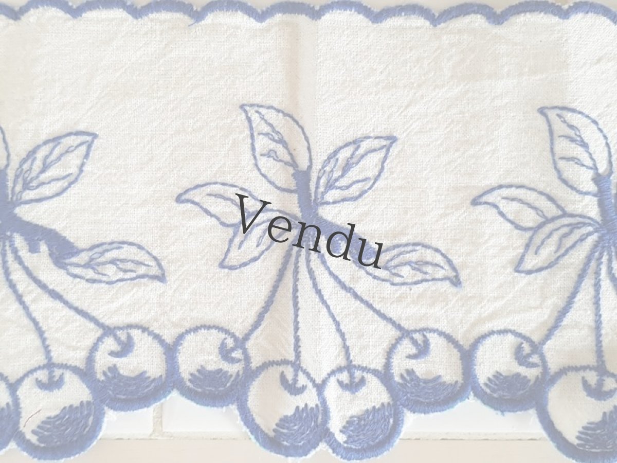 画像4: ヴィンテージ　さくらんぼの刺繍リボントリム２本セット (4)