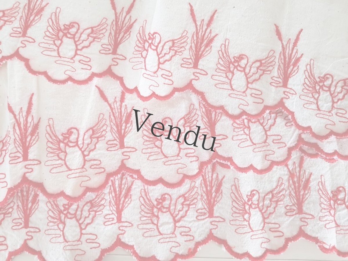 画像2: ヴィンテージ　カモの刺繍リボントリム (2)