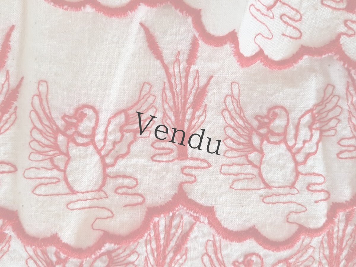画像3: ヴィンテージ　カモの刺繍リボントリム (3)