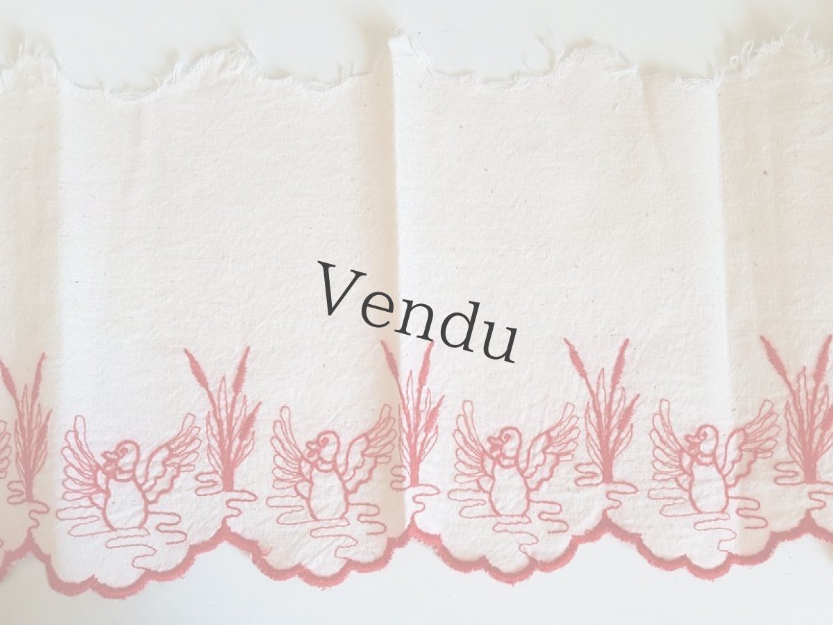 画像4: ヴィンテージ　カモの刺繍リボントリム (4)