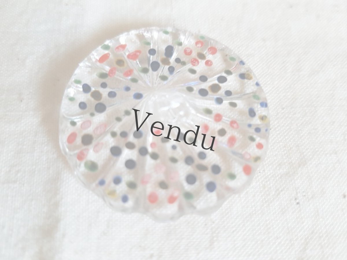 画像5: アンティーク　大きめカラフルペイントガラスボタン 36ｍｍ (5)