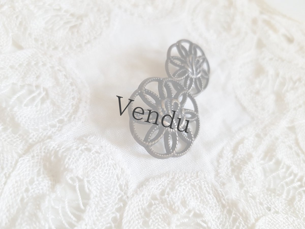 画像2: ヴィンテージ　メタルボタン　大小２個セット (2)