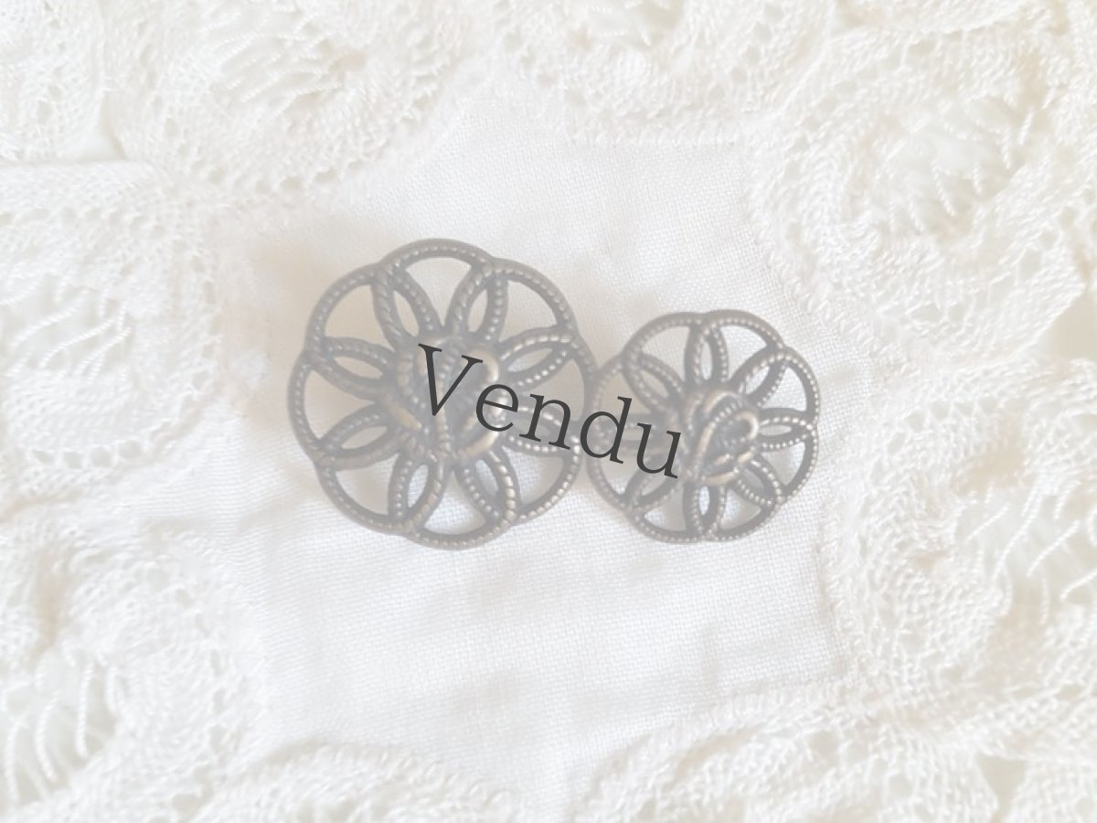 画像3: ヴィンテージ　メタルボタン　大小２個セット (3)