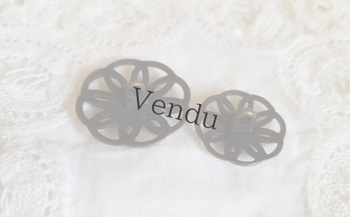 画像4: ヴィンテージ　メタルボタン　大小２個セット (4)