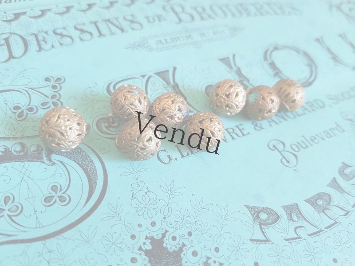 画像6: ヴィンテージ　まんまる真鍮ボタン 13mm　２個セット (6)