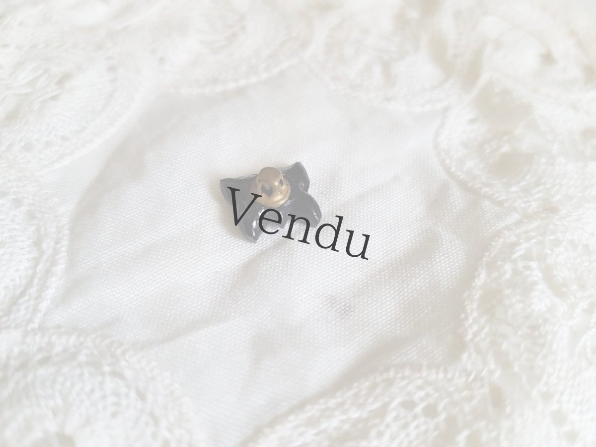 画像5: アンティーク　フレンチジェットボタン 蝶 10ｍｍ (5)