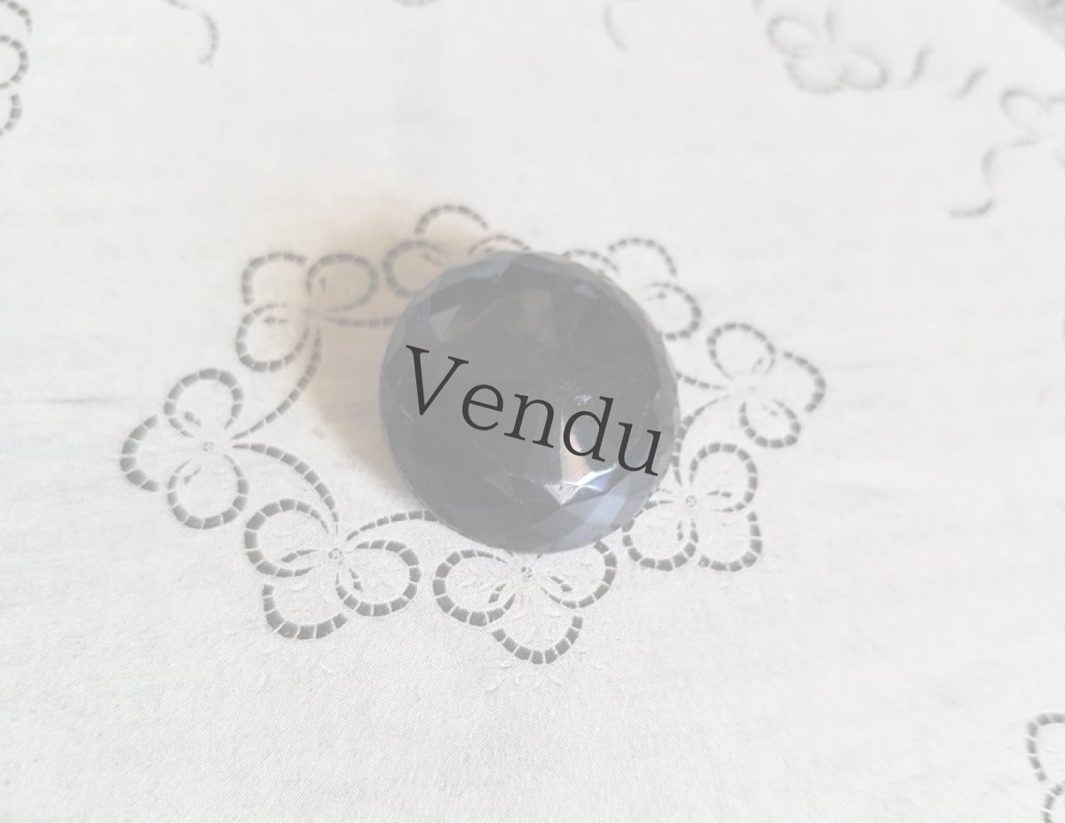 画像2: アンティーク　フレンチジェットボタン 22ｍｍ　２個セット (2)