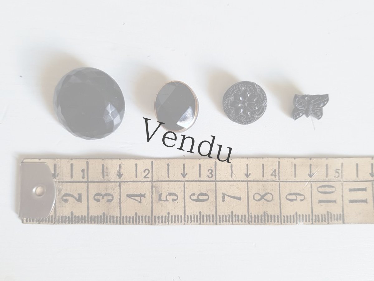 画像7: アンティーク　フレンチジェットボタン 蝶 10ｍｍ (7)