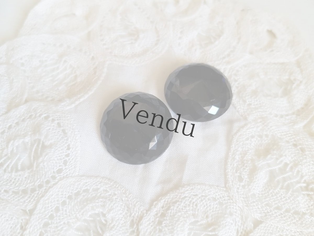 画像4: アンティーク　フレンチジェットボタン 22ｍｍ　２個セット (4)