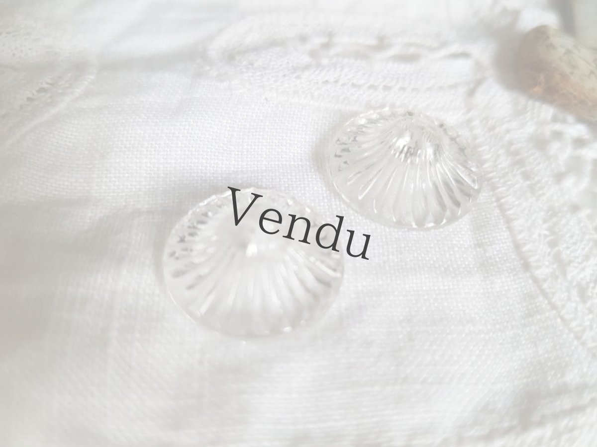 画像5: アンティーク　ガラスボタン 13mm　２個セット (5)