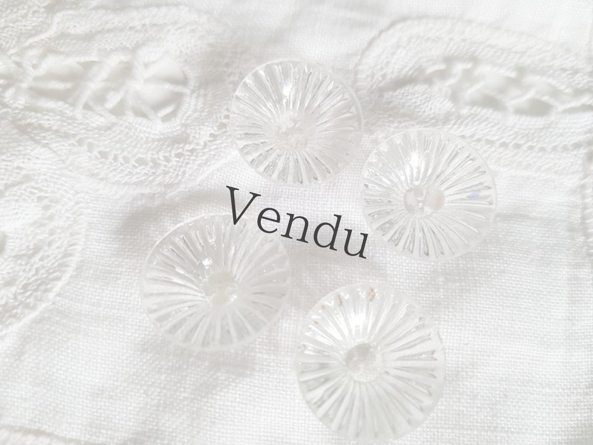 画像4: アンティーク　ガラスボタン 13mm　２個セット (4)