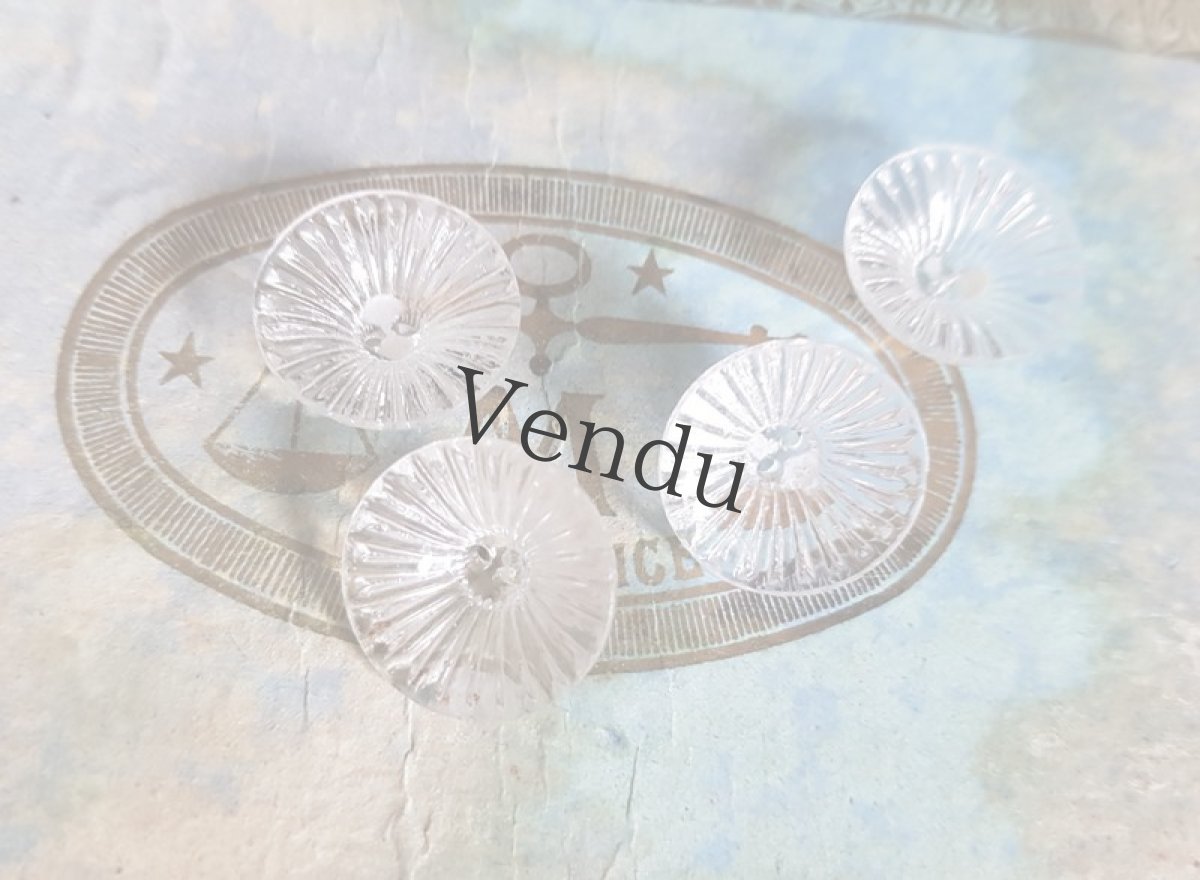 画像3: アンティーク　ガラスボタン 13mm　２個セット (3)