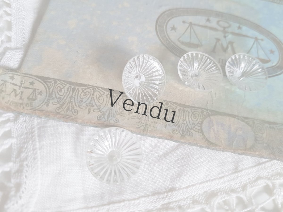 画像2: アンティーク　ガラスボタン 13mm　２個セット (2)