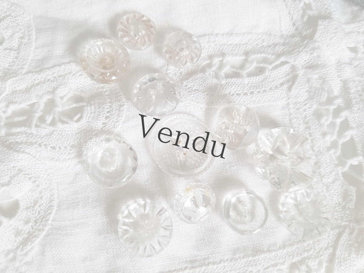 画像4: フランスアンティーク　ガラスボタン12個セットアソート (4)