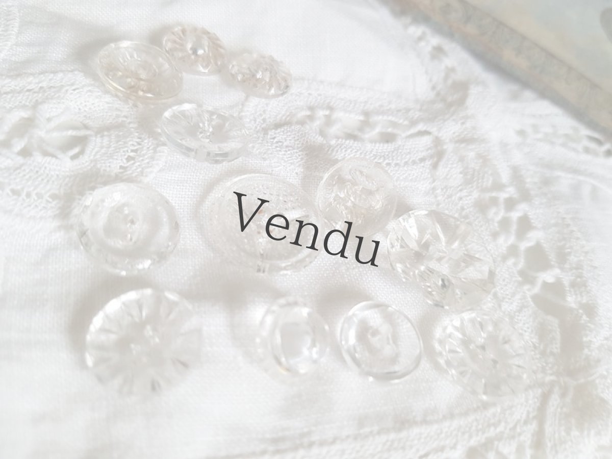 画像5: フランスアンティーク　ガラスボタン12個セットアソート (5)