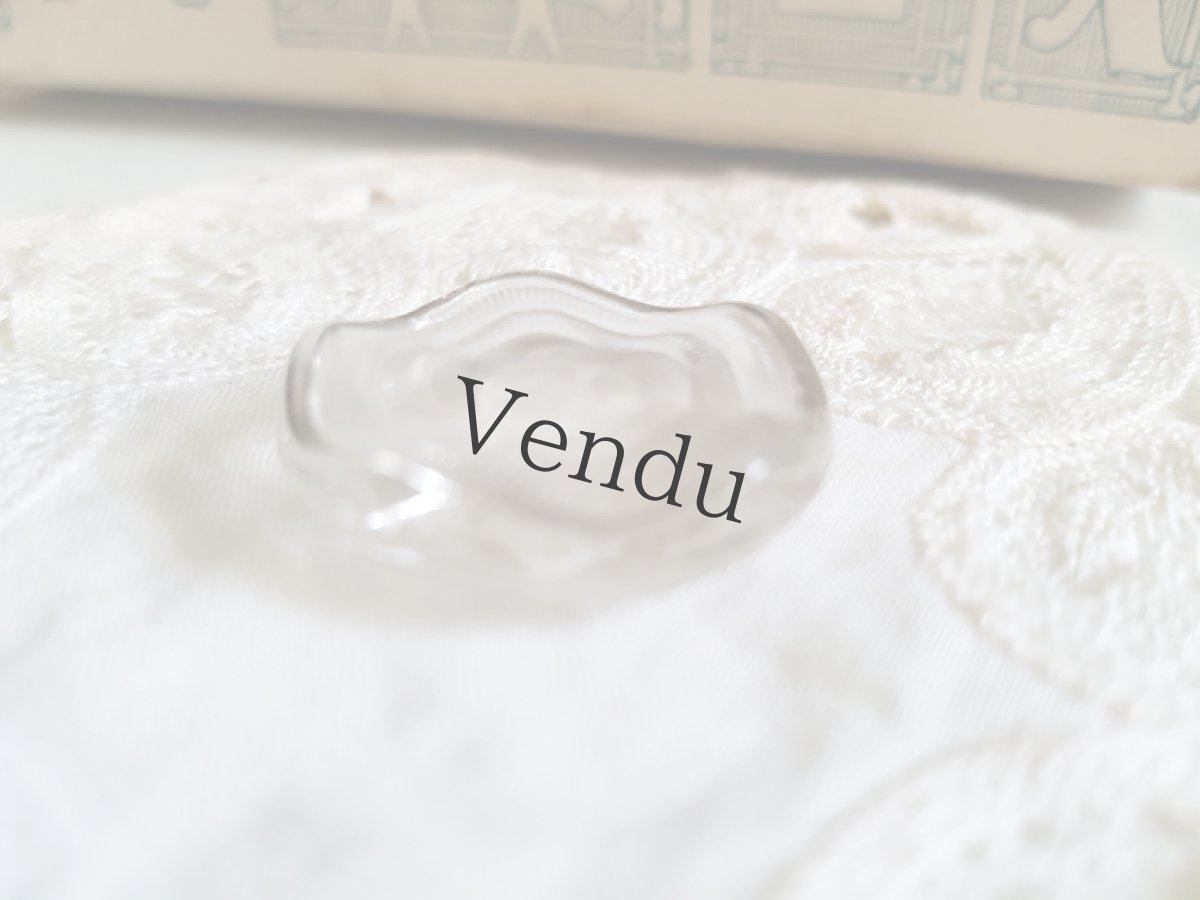 画像5: アンティーク　シルバーペイントの大きめガラスボタン 25mm (5)