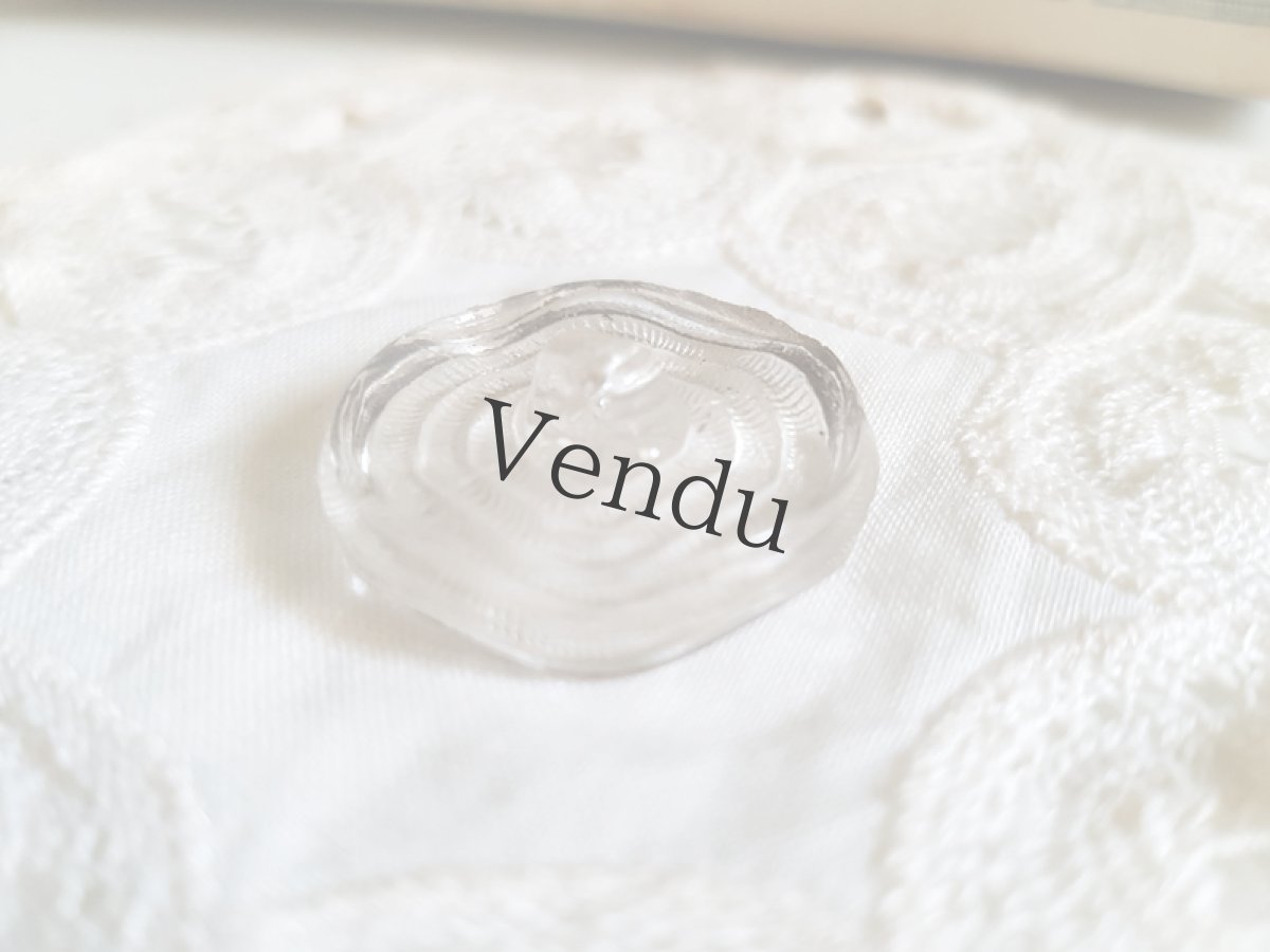 画像6: アンティーク　シルバーペイントの大きめガラスボタン 25mm (6)