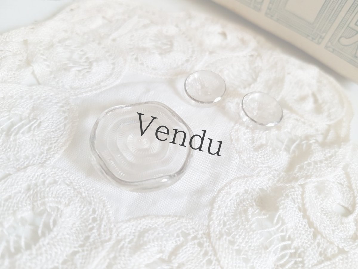 画像7: アンティーク　シルバーペイントのガラスボタン 13mm 2個セット (7)