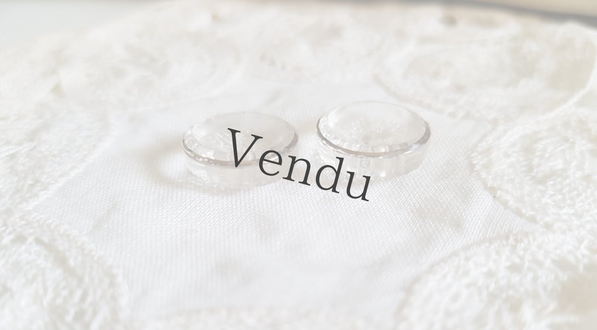 画像5: アンティーク　シルバーペイントのガラスボタン 13mm 2個セット (5)