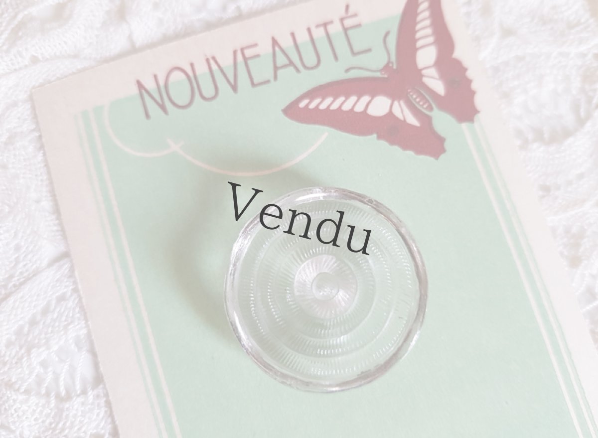 画像4: アンティーク　シルバーペイントの大きめガラスボタン 25mm (4)