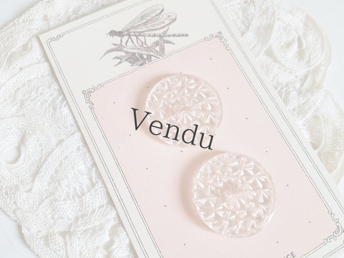 画像6: フランスヴィンテージ　大きめガラスボタン 28mm (6)