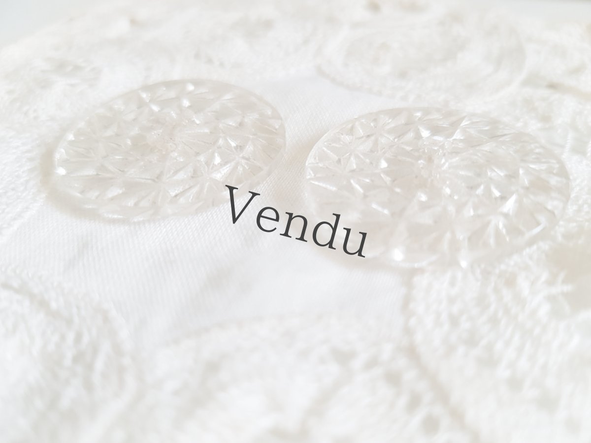 画像5: フランスヴィンテージ　大きめガラスボタン 28mm (5)