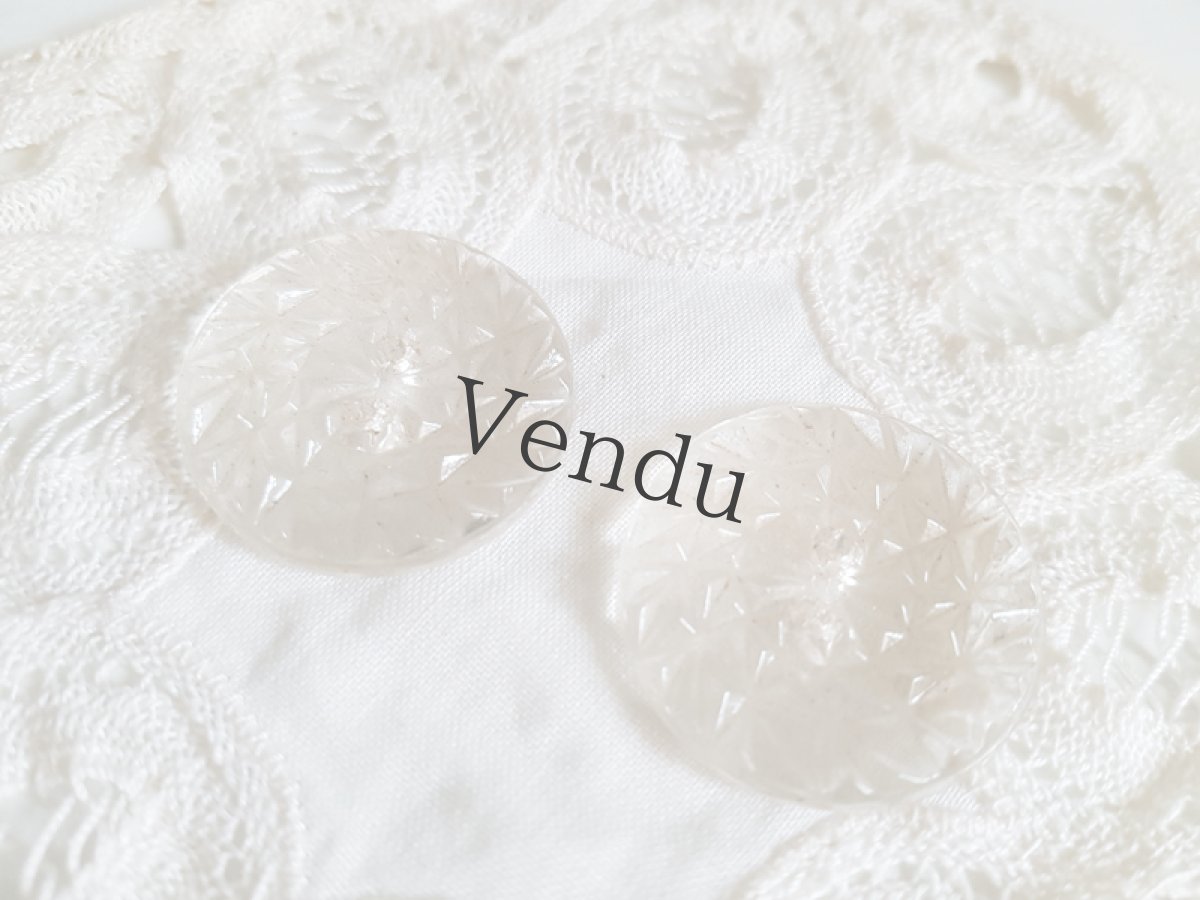 画像7: フランスヴィンテージ　大きめガラスボタン 28mm (7)