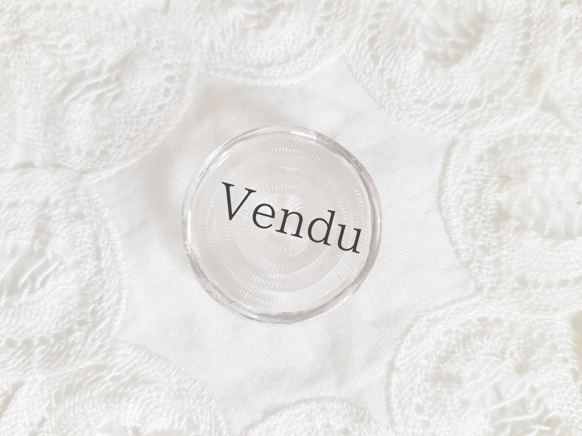 画像3: アンティーク　シルバーペイントの大きめガラスボタン 25mm (3)