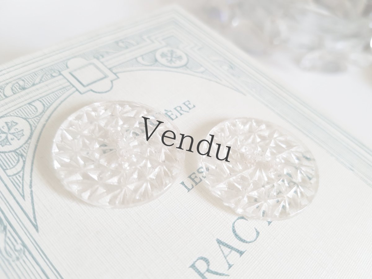 画像2: フランスヴィンテージ　大きめガラスボタン 28mm (2)