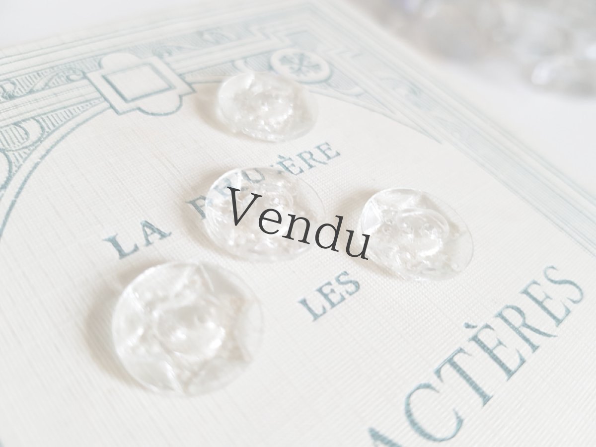 画像2: アンティーク　星模様のガラスボタン 14mm　３個セット (2)